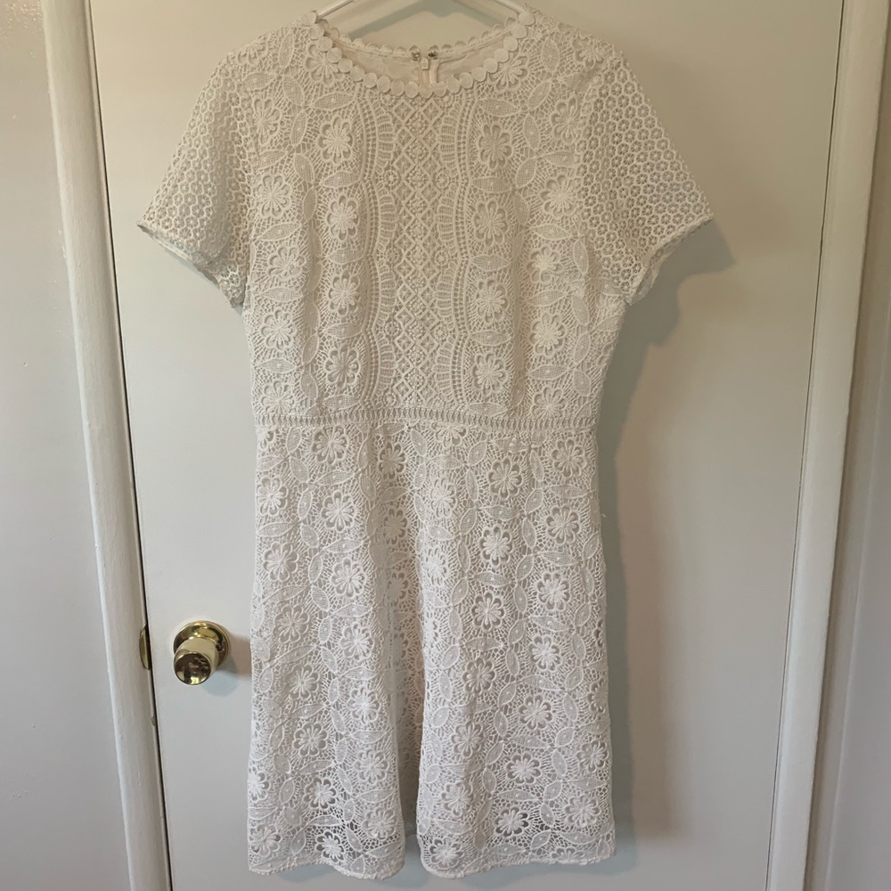 LOFT Sz 8 White Lace Dress